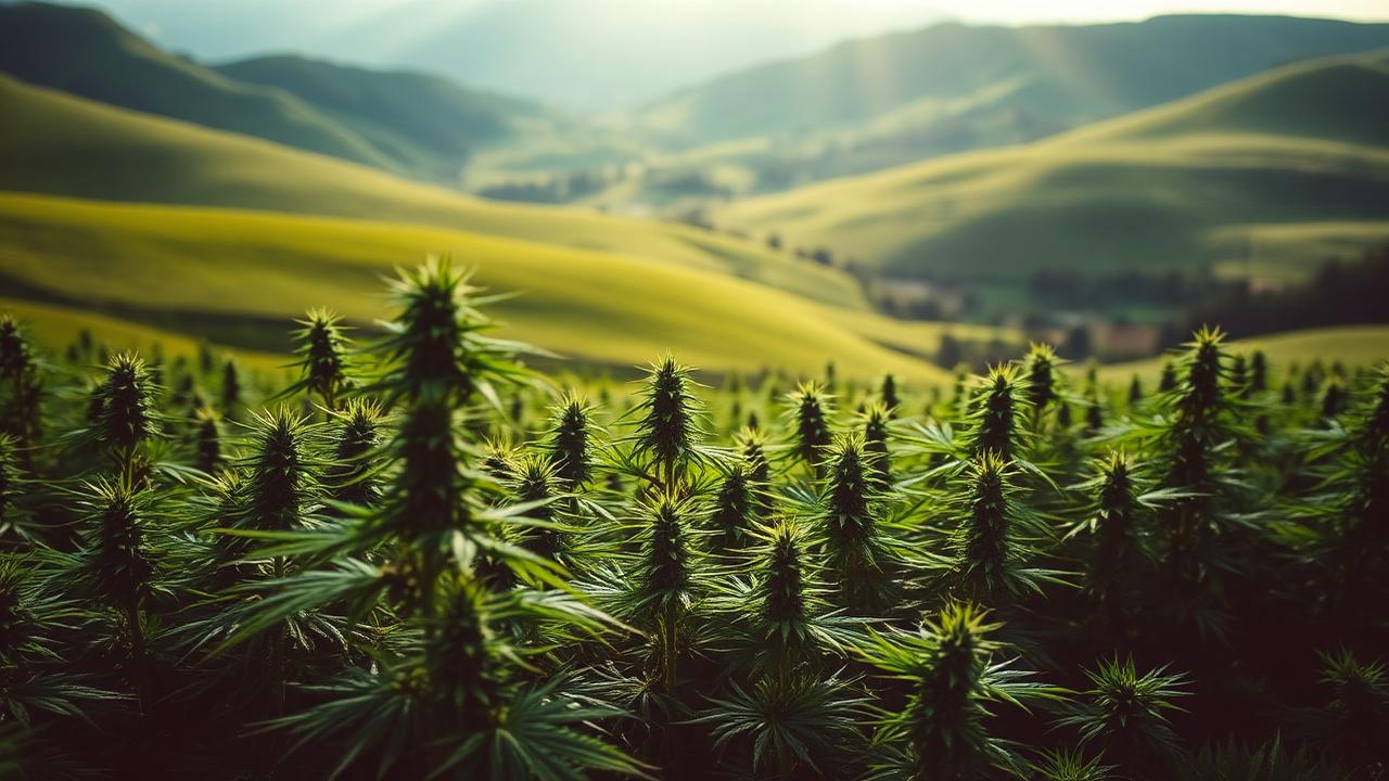 Organic hemp field in New Zealand